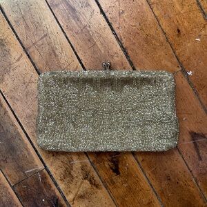 vintage gold beaded clutch
